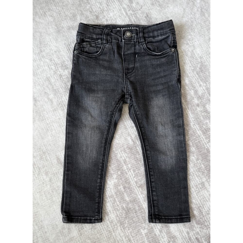 Zara Baby Charcoal Black Acid Wash Skinny Jeans Grunge Streetwear 12-18M